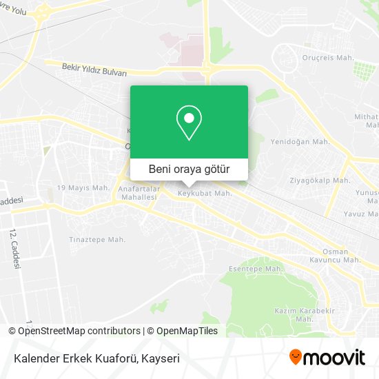 Kalender Erkek Kuaforü harita
