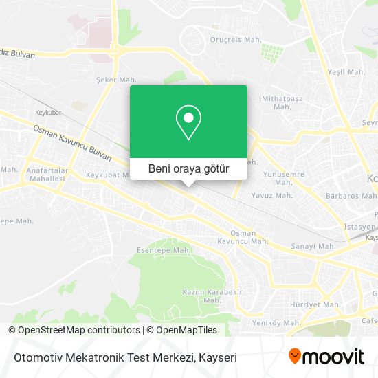 Otomotiv Mekatronik Test Merkezi harita