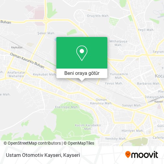 Ustam Otomotiv Kayseri harita