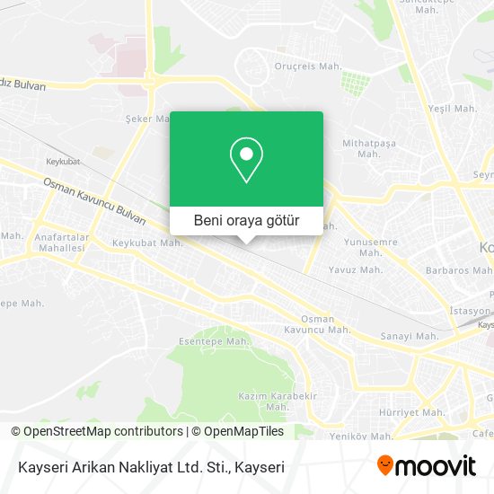 Kayseri Arikan Nakliyat Ltd. Sti. harita