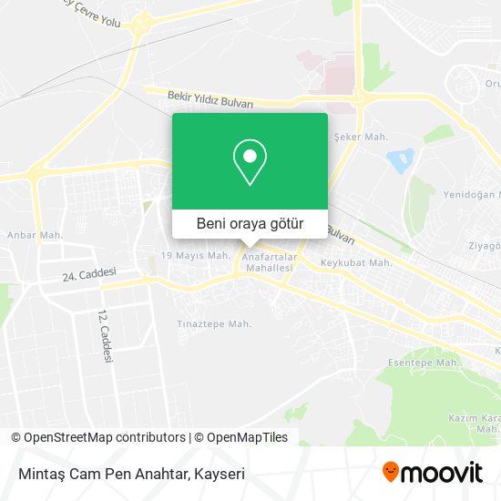 Mintaş Cam Pen Anahtar harita