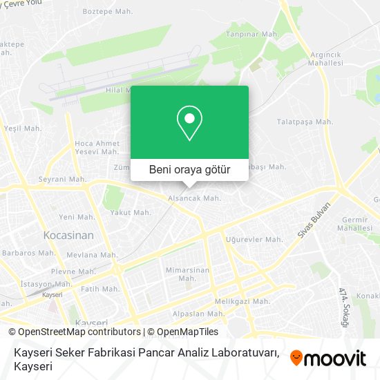 Kayseri Seker Fabrikasi Pancar Analiz Laboratuvarı harita