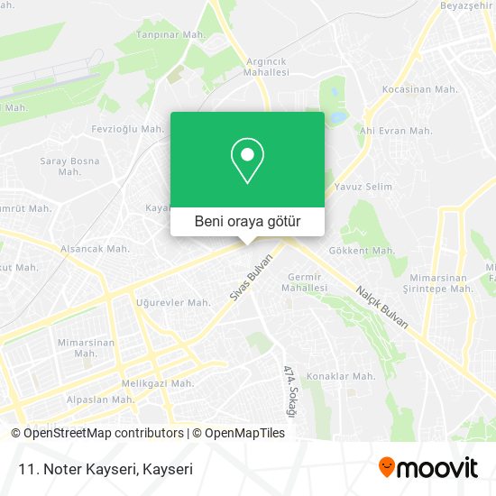 11. Noter Kayseri harita