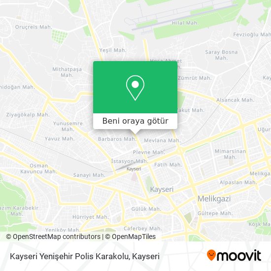 Kayseri Yenişehir Polis Karakolu harita