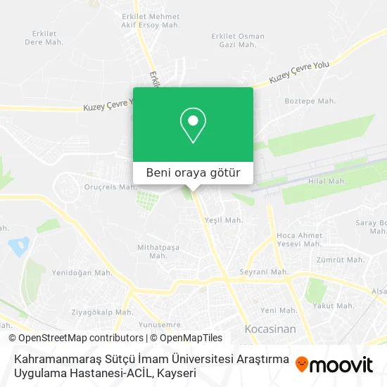 Kahramanmaraş Sütçü İmam Üniversitesi Araştırma Uygulama Hastanesi-ACİL harita