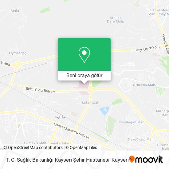 T. C. Sağlık Bakanlığı Kayseri Şehir Hastanesi harita