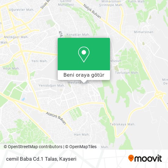 cemil Baba Cd.1 Talas harita