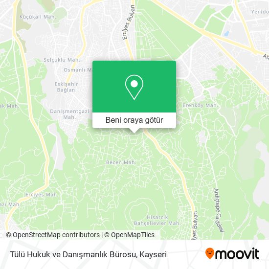 Tülü Hukuk ve Danışmanlık Bürosu harita