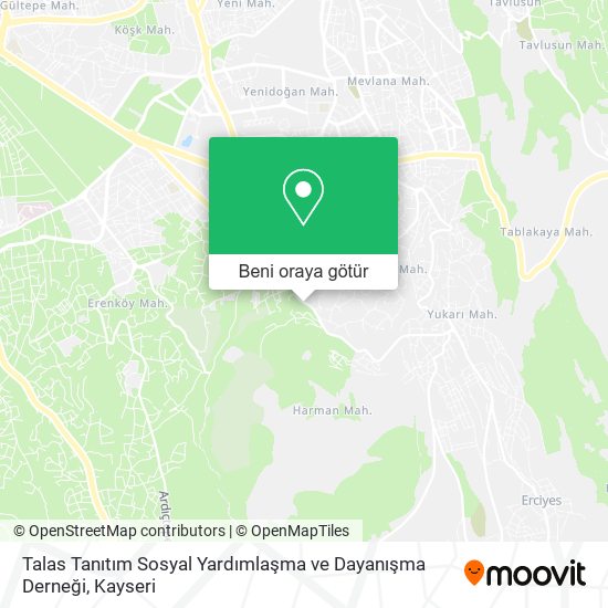 Talas Tanıtım Sosyal Yardımlaşma ve Dayanışma Derneği harita