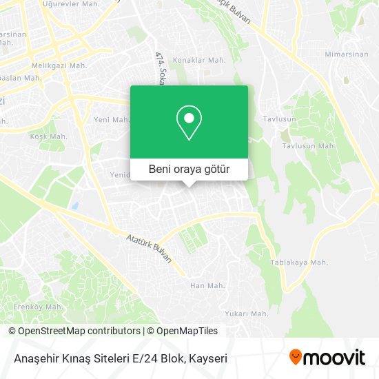 Anaşehir Kınaş Siteleri E / 24 Blok harita
