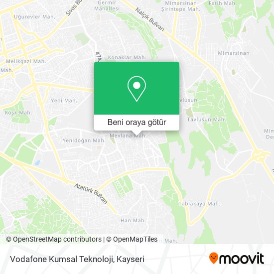 Vodafone Kumsal Teknoloji harita