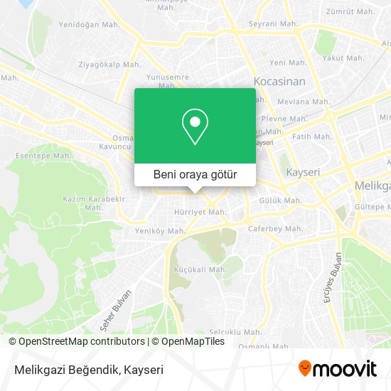 Melikgazi Beğendik harita