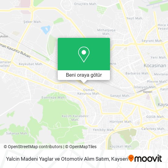 Yalcin Madeni Yaglar ve Otomotiv Alım Satım harita