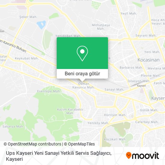 Ups Kayseri Yeni Sanayi Yetkili Servis Sağlayıcı harita