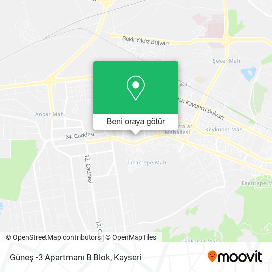 Güneş -3 Apartmanı B Blok harita