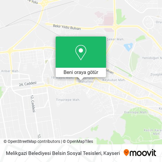 Melikgazi Belediyesi Belsin Sosyal Tesisleri harita