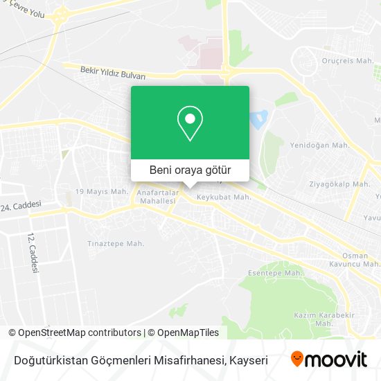 Doğutürkistan Göçmenleri Misafirhanesi harita