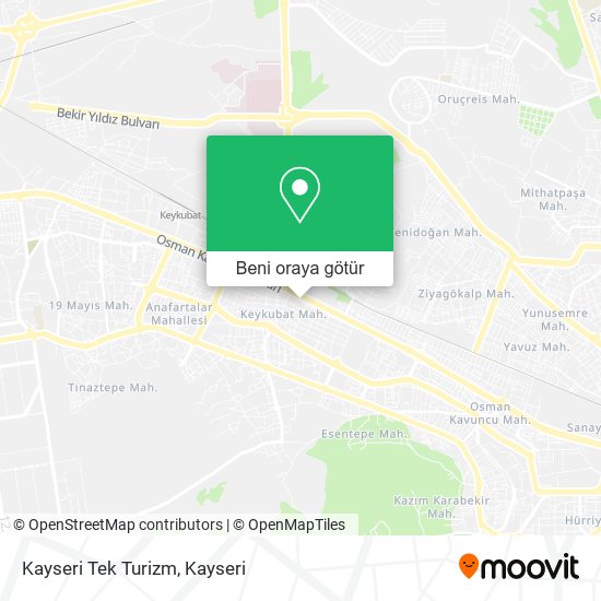 Kayseri Tek Turizm harita