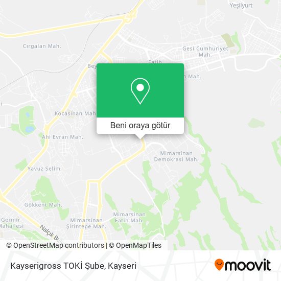 Kayserigross TOKİ Şube harita