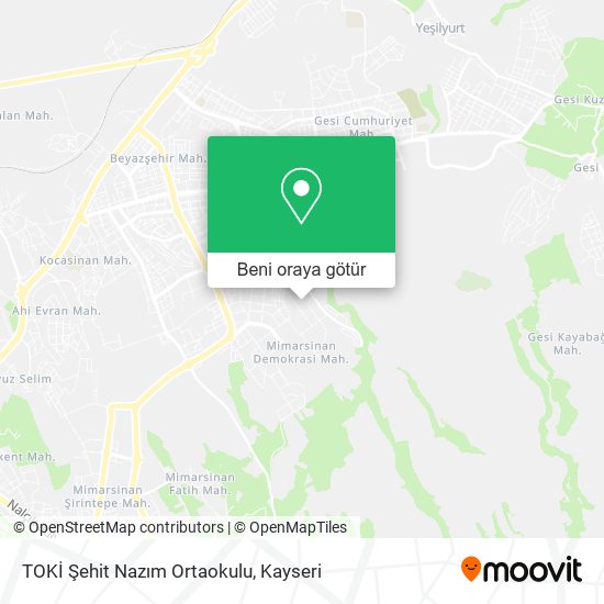 TOKİ Şehit Nazım Ortaokulu harita