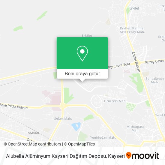 Alubella Alüminyum Kayseri Dağıtım Deposu harita