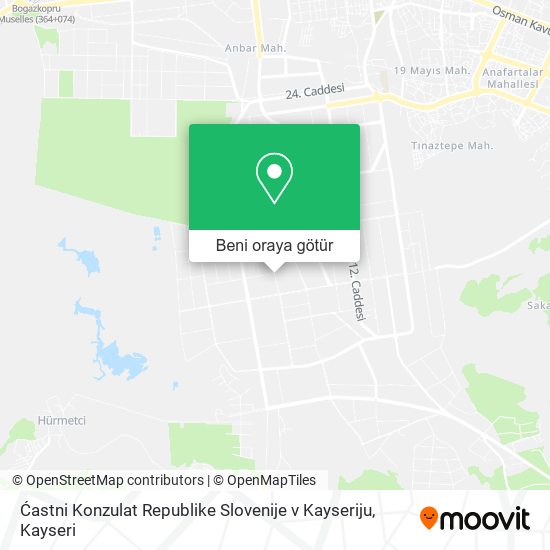 Ćastni Konzulat Republike Slovenije v Kayseriju harita