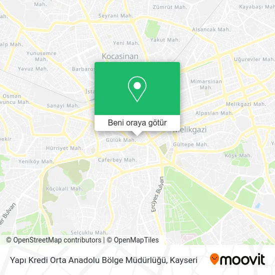 Yapı Kredi Orta Anadolu Bölge Müdürlüğü harita