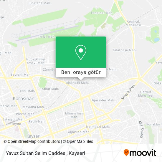 Yavuz Sultan Selim Caddesi harita