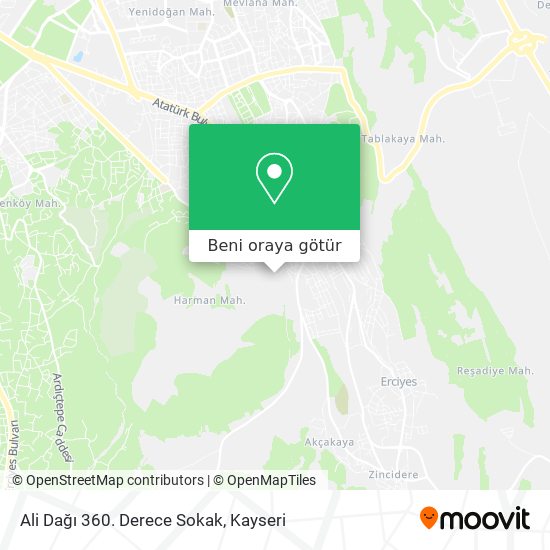 Ali Dağı 360. Derece Sokak harita