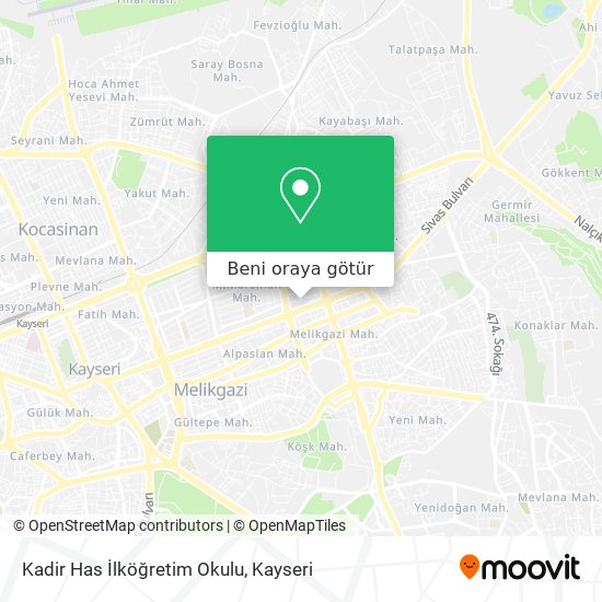 Kadir Has İlköğretim Okulu harita
