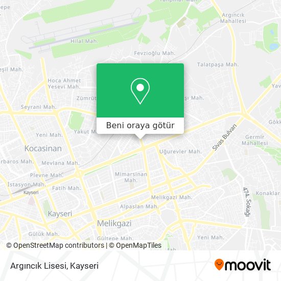 Argıncık Lisesi harita