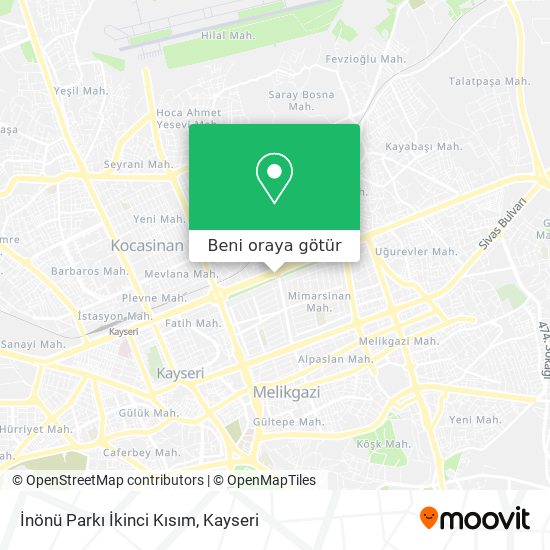 İnönü Parkı İkinci Kısım harita