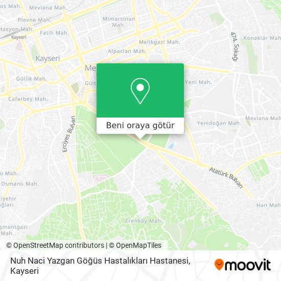 Nuh Naci Yazgan Göğüs Hastalıkları Hastanesi harita