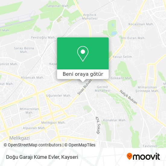 Doğu Garajı Küme Evler harita