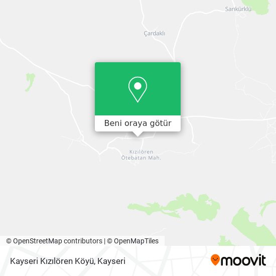 Kayseri Kızılören Köyü harita