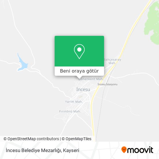 İncesu Belediye Mezarlığı harita