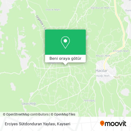 Erciyes Sütdonduran Yaylası harita