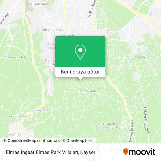 Elmas İnşaat Elmas Park Villaları harita