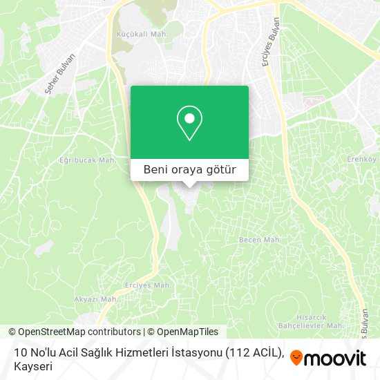 10 No'lu Acil Sağlık Hizmetleri İstasyonu (112 ACİL) harita