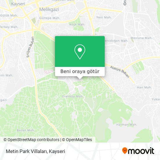 Metin Park Villaları harita