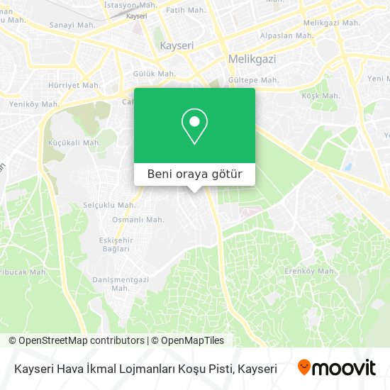 Kayseri Hava İkmal Lojmanları Koşu Pisti harita