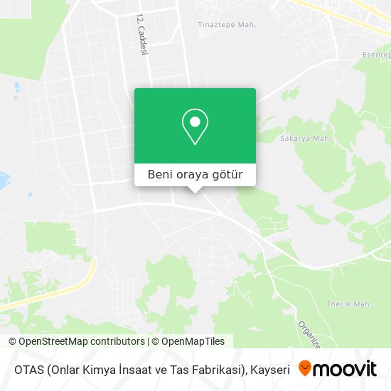 OTAS (Onlar Kimya İnsaat ve Tas Fabrikasi) harita