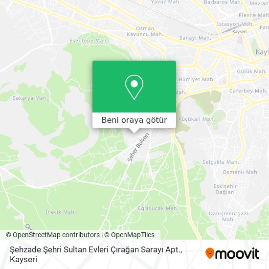 Şehzade Şehri Sultan Evleri Çırağan Sarayı Apt. harita