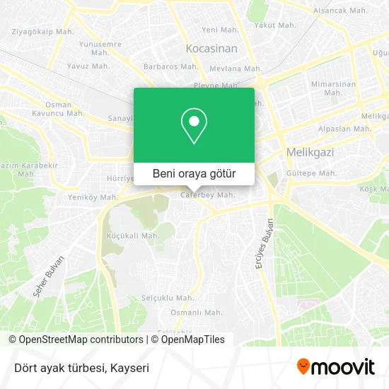 Dört ayak türbesi harita