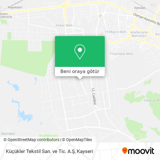 Küçükler Tekstil San. ve Tic. A.Ş harita