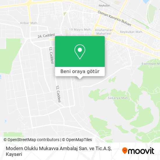 Modern Oluklu Mukavva Ambalaj San. ve Tic.A.Ş harita