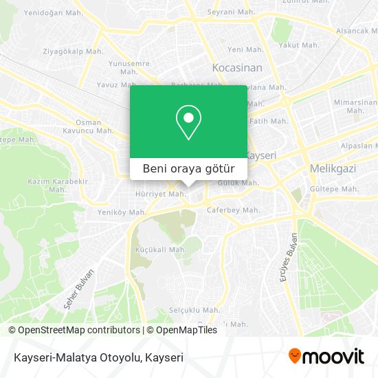 Kayseri-Malatya Otoyolu harita