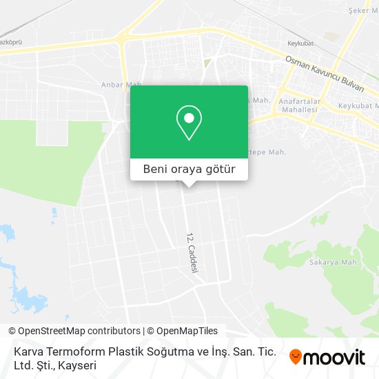 Karva Termoform Plastik Soğutma ve İnş. San. Tic. Ltd. Şti. harita