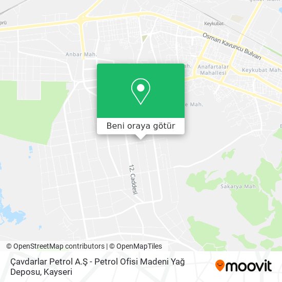 Çavdarlar Petrol A.Ş - Petrol Ofisi Madeni Yağ Deposu harita