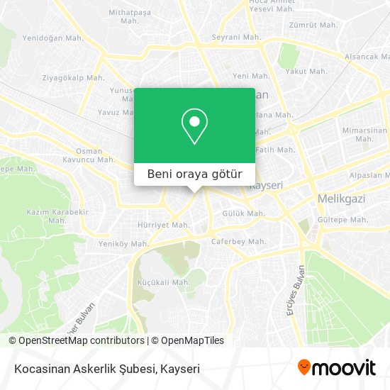 Kocasinan Askerlik Şubesi harita